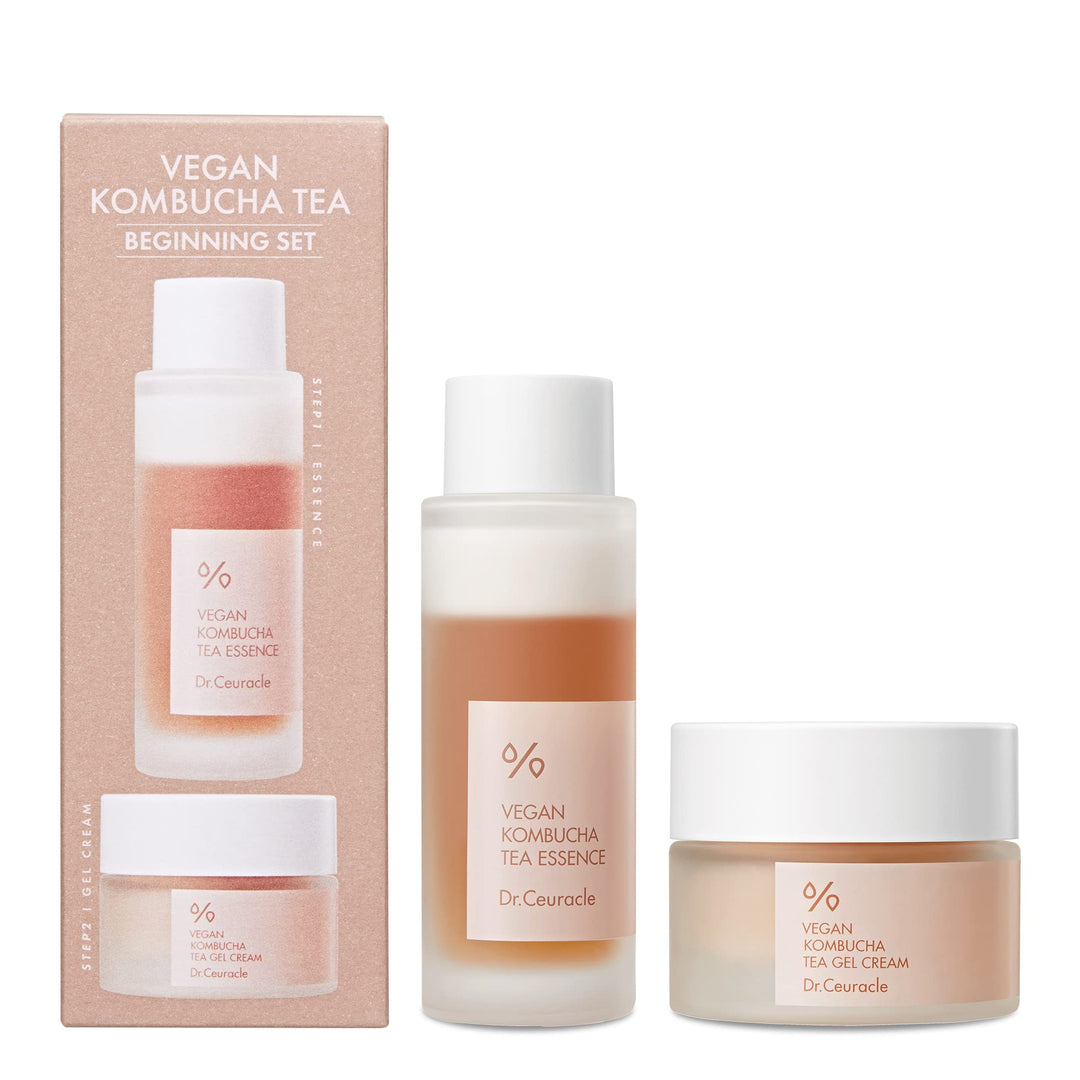 Set esenta si crema pentru fata Vegan Kombucha Tea Beginning Set, Dr. Ceuracle - blively.ro