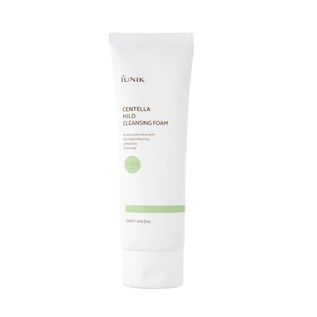 Spuma de curatare pentru tenul sensibil Centella Mild Cleansing Foam, 120ml, iUNIK - BLIVELY.RO