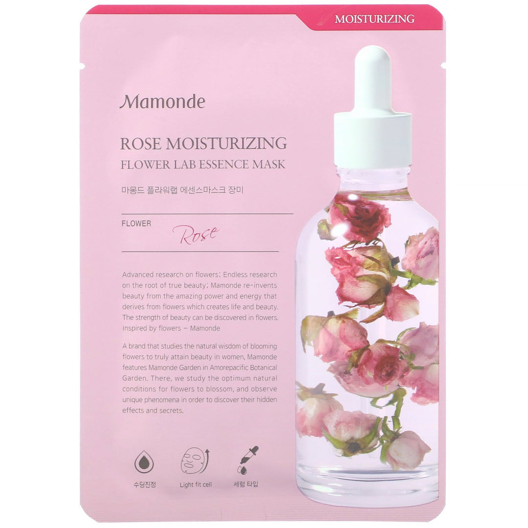 Masca de fata hidratanta Rose Moisturizing Flower Lab Essence Mask, 25ml, Mamonde - blively.ro