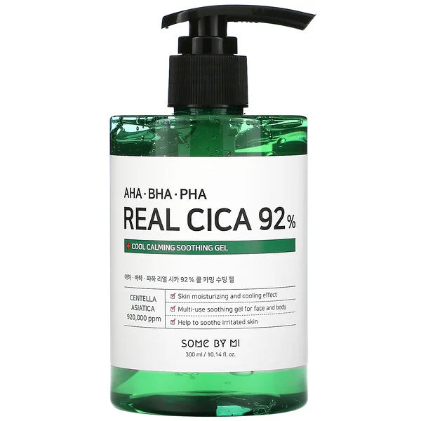 Gel calmant pentru pielea iritata AHA BHA PHA Real Cica 92% Cool Calming Soothing Gel, 300ml, Some By Mi - blively.ro