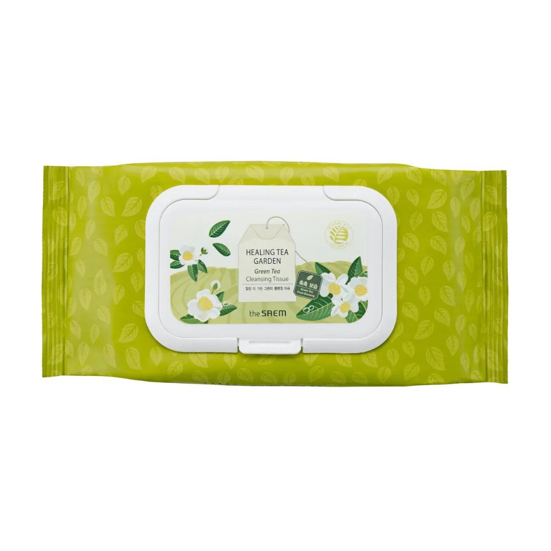 Servetele demachiante cu ceai verde Healing Tea Garden Green Tea Cleansing Tissue, 60 buc, The Saem - blively.ro