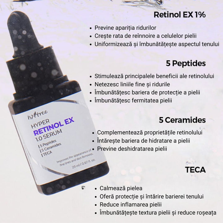 Ser de fata anti-imbatranire cu 1% retinol Hyper Retinol EX 1.0 Serum, 20ml, Isntree - blively.ro