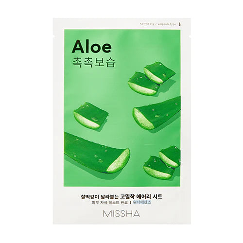 Masca de fata cu extract de Aloe Vera Airy Fit Sheet Mask Aloe, 19g, Missha - BLIVELY.RO