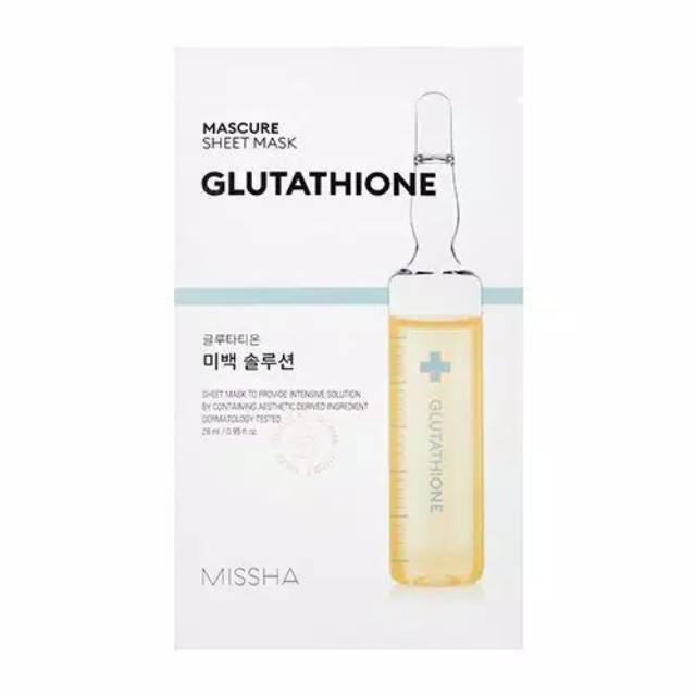 Masca de fata cu glutation pentru iluminare Glutathione Mascure Whitening Solution Sheet Mask, 28ml, Missha - BLIVELY.RO