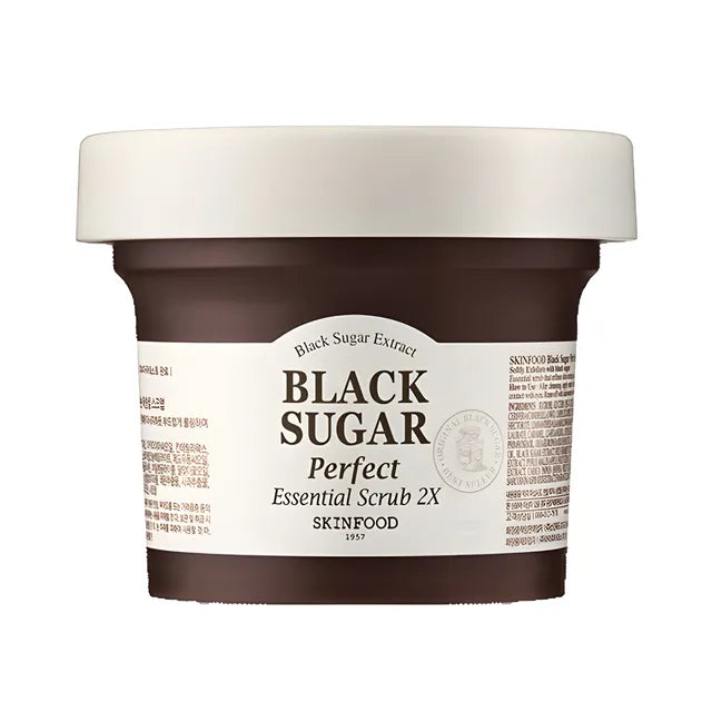Scrub cu zahar negru pentru fata Black Sugar Perfect Essential Scrub 2X, 210g, SKINFOOD - BLIVELY.RO