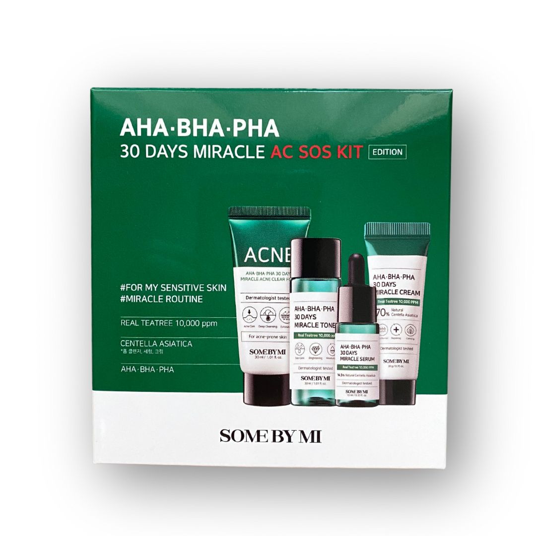 Kit pentru tratarea acneei AHA BHA PHA 30 Days Miracle AC SOS KIT, Some By Mi - BLIVELY.RO