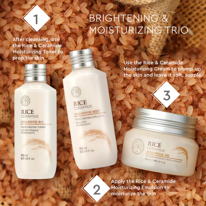 Emulsie hidratanta de fata Rice & Ceramide Moisturizing Emulsion, 150ml, The Face Shop - BLIVELY.RO