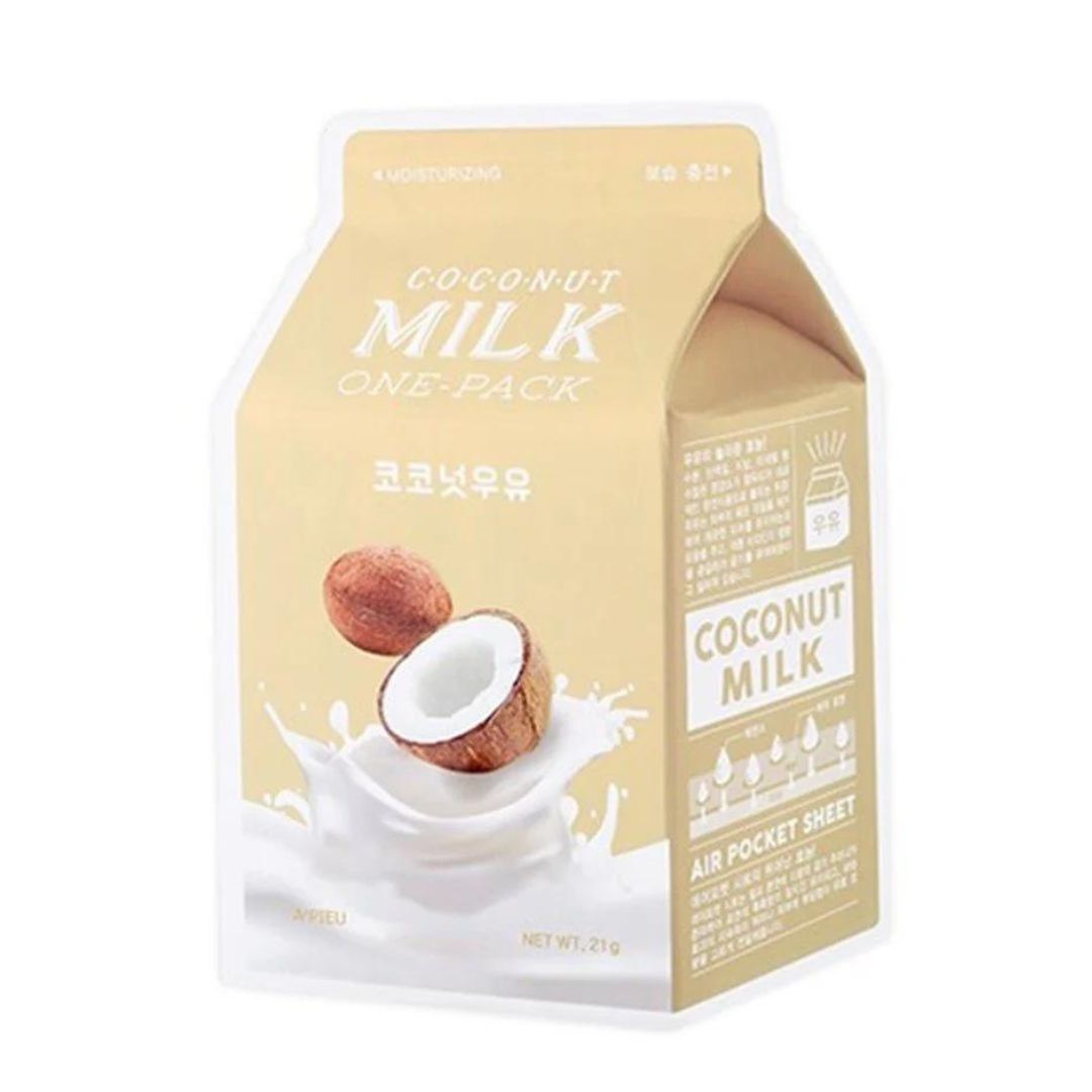 Masca de fata cu proteine din lapte si extract de cocos Coconut Milk One-Pack, 21g, A’pieu - BLIVELY.RO