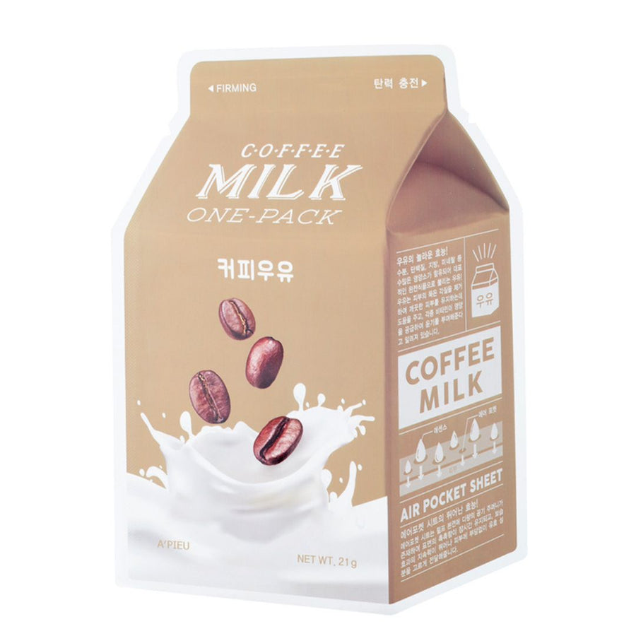 Masca de fata cu proteine din lapte si extract de cafea Coffee Milk One-Pack, 21g, A’pieu - blively.ro