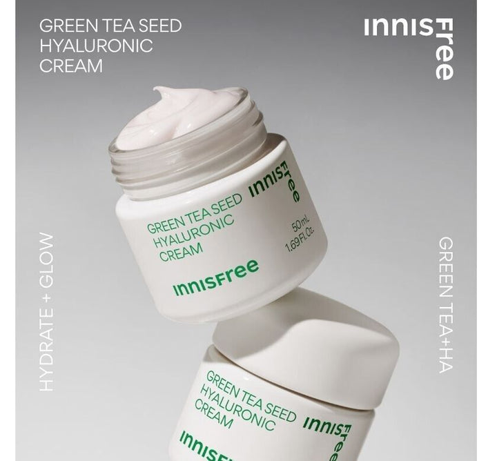 Crema intens hidratanta cu ceai verde si acid hialuronic Green Tea Seed Hyaluronic Cream, 50ml, Innisfree - BLIVELY.RO