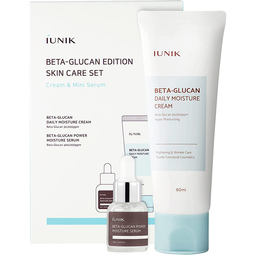 Set crema si serum pentru ten Beta-Glucan Edition Skincare Set, iUNIK - BLIVELY.RO