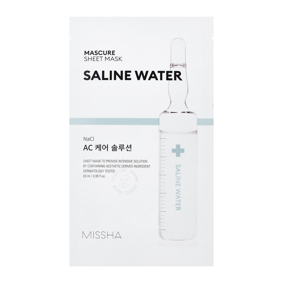 Mască de față cu apă salină pentru calmare ten sensibil Saline Water Mascure AC Care Solution Sheet Mask, Missha - blively.ro