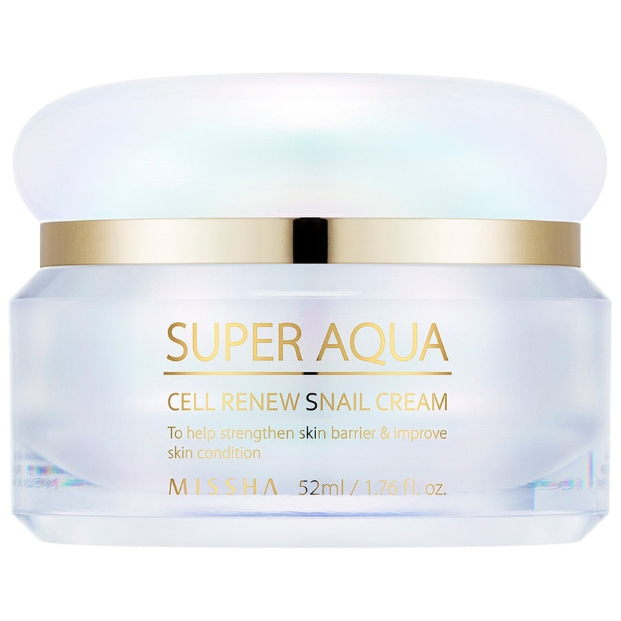 Crema de fata anti-rid cu Extract de Melc Super Aqua Cell Renew Snail Cream, 52ml, Missha - blively.ro