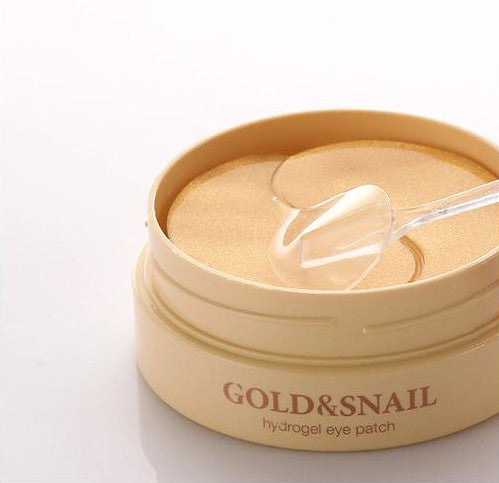 Plasturi de ochi cu aur si extract de melc Gold & Snail Eye Patch, 60 buc, Petitfee - blively.ro