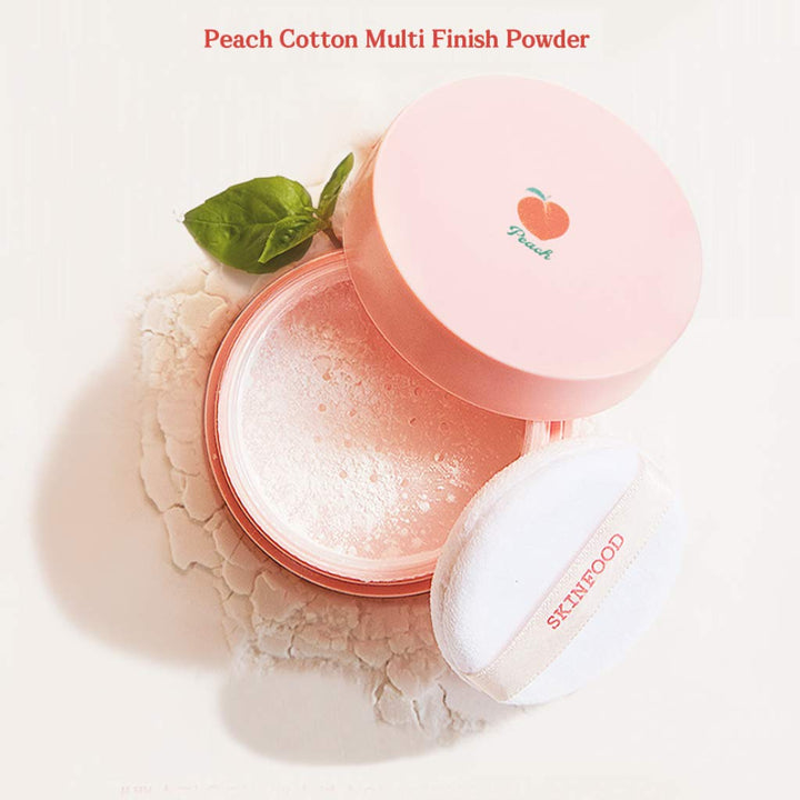 Pudra pentru fata Peach Cotton Multi Finish Powder Large, 15g, SKINFOOD - blively.ro