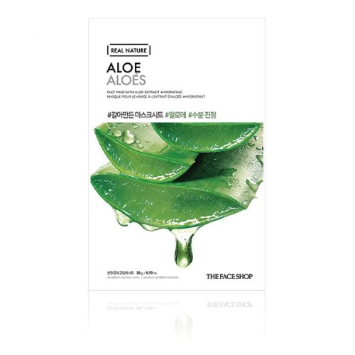 Masca de fata cu Extract de Aloe Face Mask Real Nature, 20g, The Face Shop - Blively.ro