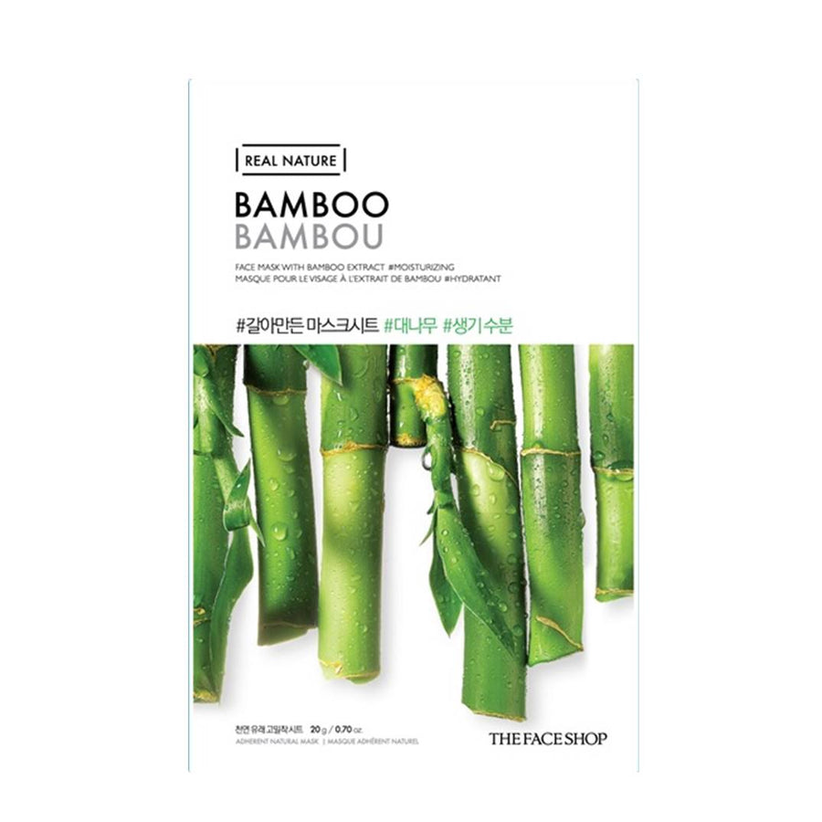 Masca de fata cu Extract de Bambus Bamboo Face Mask Real Nature, 20g, The Face Shop - Blively.ro