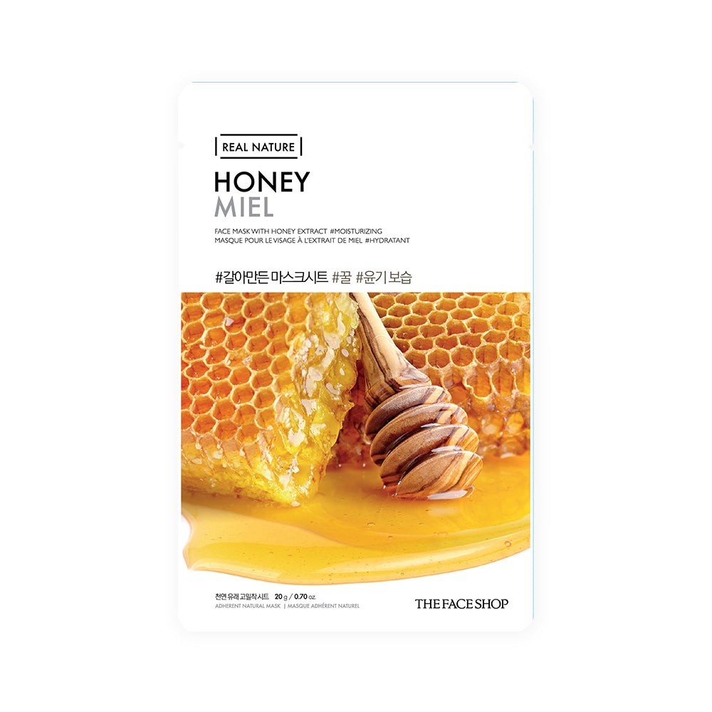 Masca de fata cu Extract de Miere Honey Mask Real Nature, 20g, The Face Shop - Blively.ro